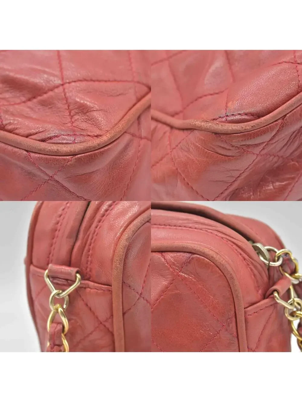 1986-1988 Chanel Red Lambskin Tassel CC Fringe Camera Bag